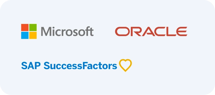 Nos partenaires technologiques - Microsoft - Oracle - SAP SuccessFactors